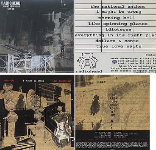 Radiohead I Might Be Wrong - Live Ep USA Promo Cd-R